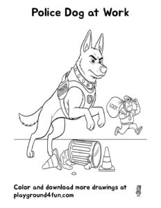 Coloring pages: Police Dog at Work pdf
