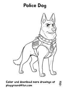 Coloring pages: Police Dog pdf