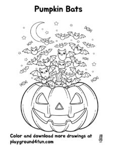 Coloring pages: Pumpkin Bats preview