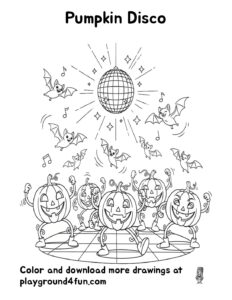 Coloring pages: Pumpkin Disco pdf