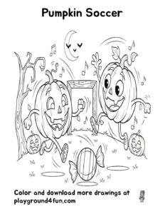 Coloring pages: Pumpkin Soccer pdf