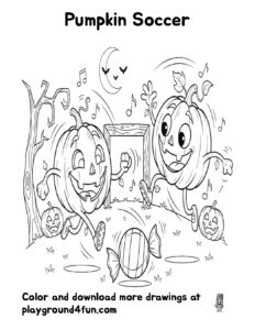 Coloring pages: Pumpkin Soccer preview