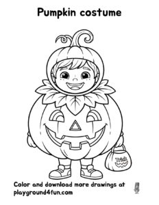 Coloring pages: Pumpkin costume preview