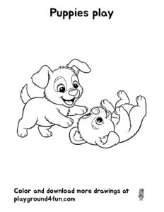 Coloring pages: Puppies play pdf