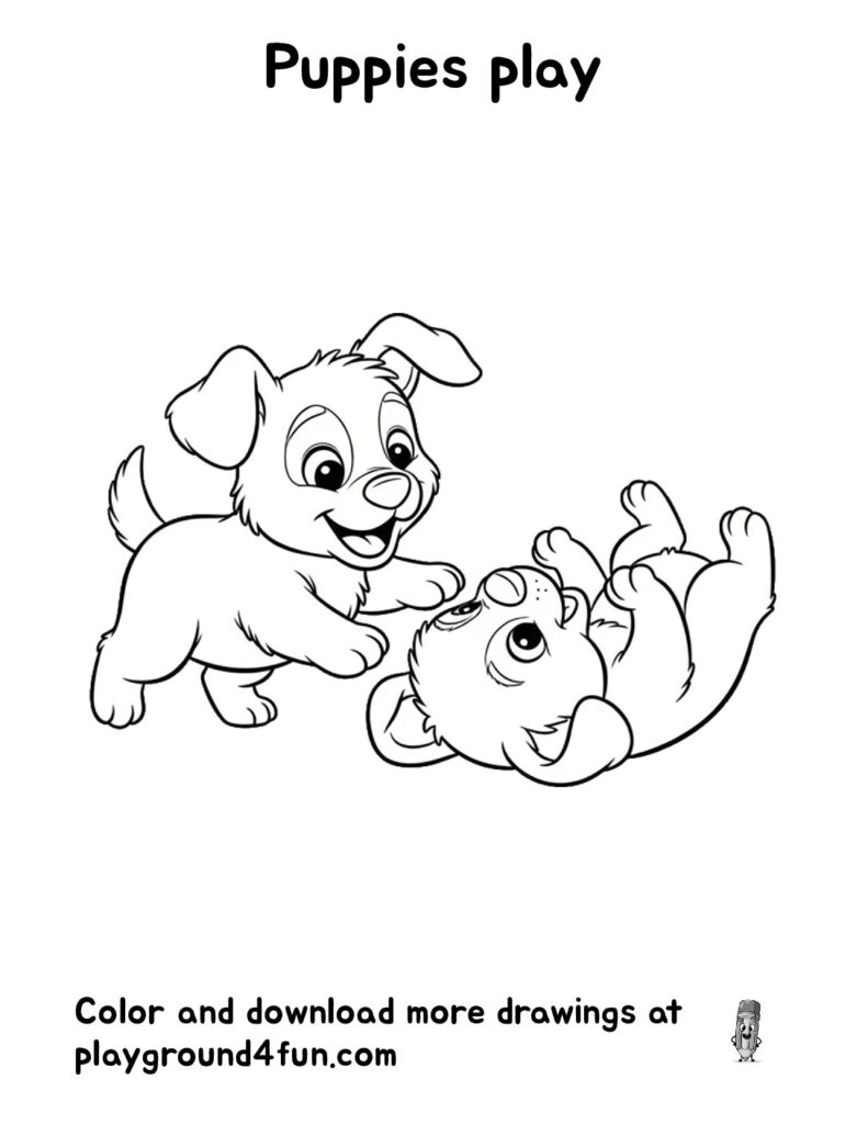 Puppies play