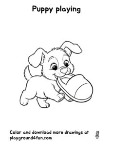 Coloring pages: Puppy Playing pdf