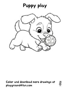 Coloring pages: Puppy play pdf