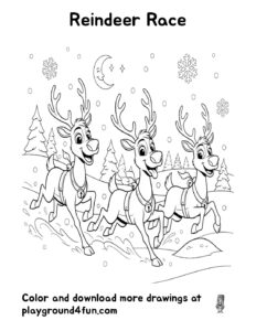 Coloring pages: Reindeer Race 1 pdf
