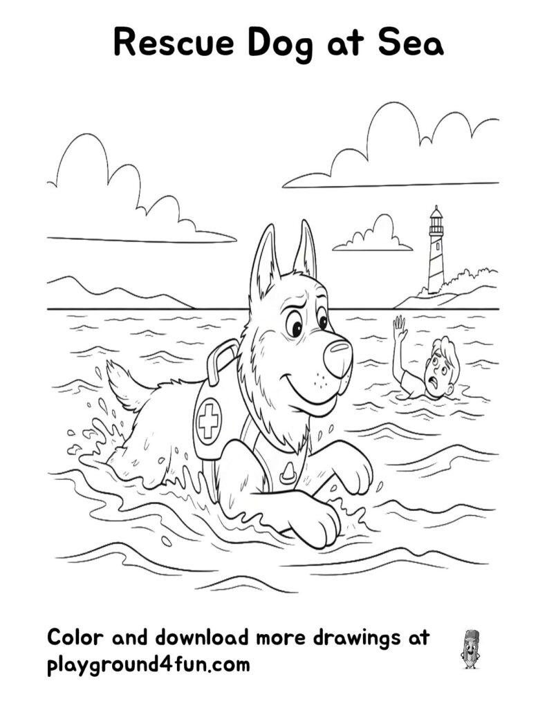 Rescue Dog at Sea