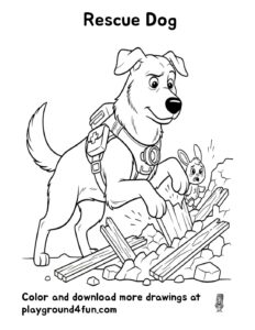 Coloring pages: Rescue Dog pdf