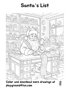 Coloring pages: Santas List preview