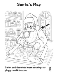 Coloring pages: Santas Map pdf