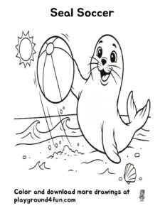 Coloring pages: Seal Soccer pdf