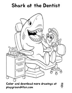 Coloring pages: Shark at the Dentist pdf