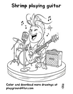 Shrimp playing guitar