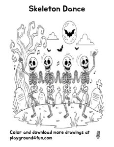 Coloring pages: Skeleton Dance pdf
