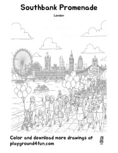 Coloring pages: Southbank Promenade pdf