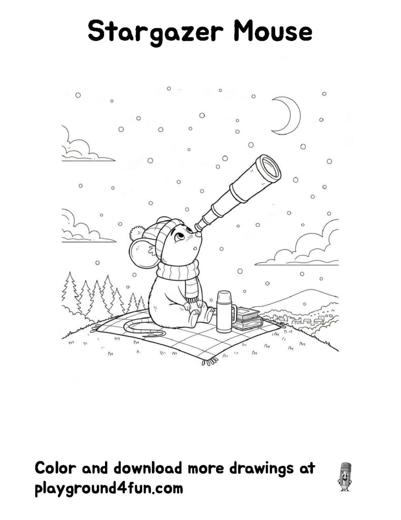 Coloring pages: Stargazer Mouse preview