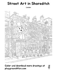 Coloring pages: Street Art in Shoreditch pdf