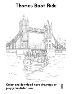 Coloring pages: Thames Boat Ride pdf