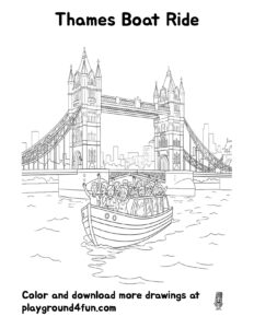 Coloring pages: Thames Boat Ride preview