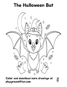 Coloring pages: The Halloween Bat preview