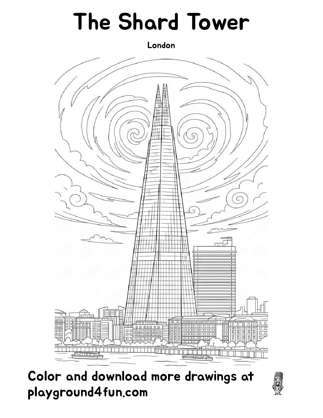 Coloring pages: The Shard Tower pdf