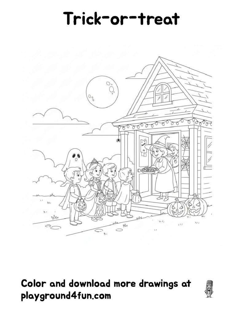 Halloween Coloring Pages like Trick or Treat