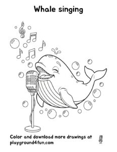 Coloring pages: Whale singing pdf
