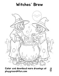 Coloring pages: Witches Brew pdf