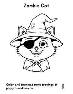 Coloring pages: Zombie Cat pdf