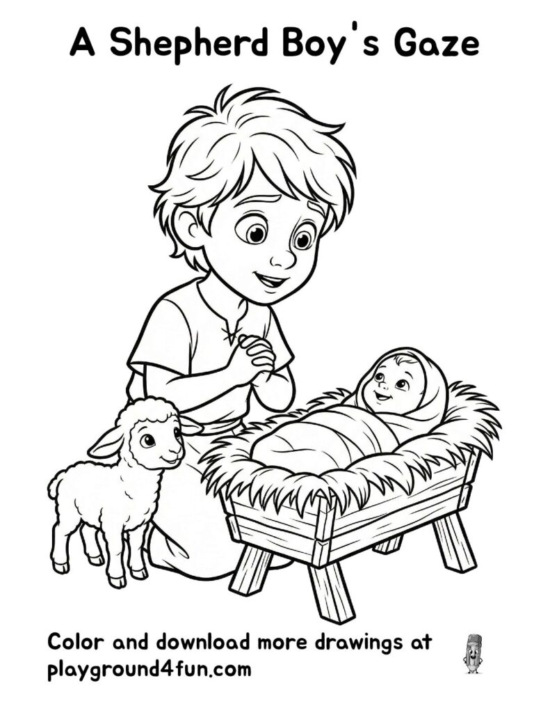 A Shepherd Boy’s Gaze Coloring Pages