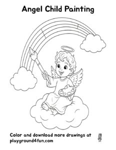 Coloring pages: Angel Child Painting pdf