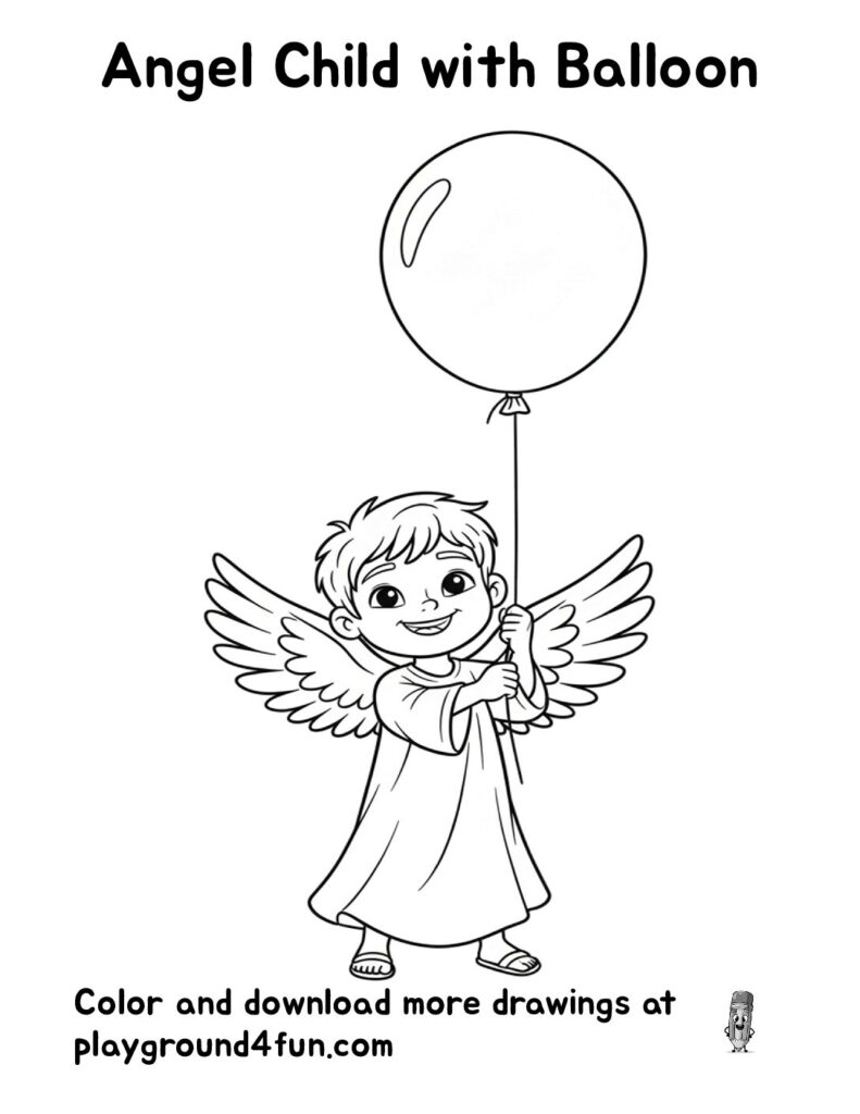 Angel Child with Balloon