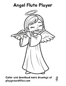 Coloring pages: Angel Flute Player pdf