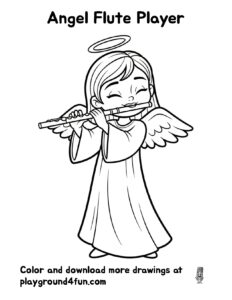 Coloring pages: Angel Flute Player preview