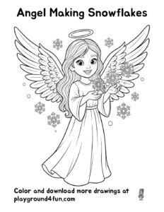 Coloring pages: Angel Making Snowflakes pdf