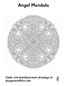 Coloring pages: Angel Mandala pdf