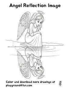 Coloring pages: Angel Reflection Image pdf
