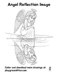 Coloring pages: Angel Reflection Image preview