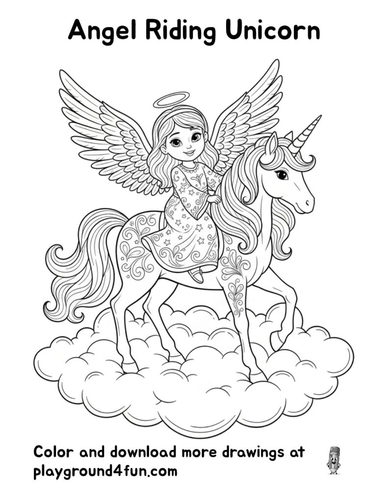 Angel Riding Unicorn