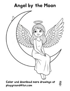 Coloring pages: Angel by the Moon pdf