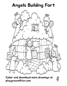 Coloring pages: Angels Building Fort pdf