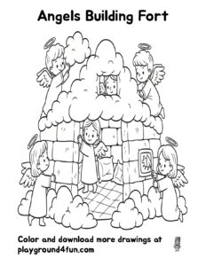 Coloring pages: Angels Building Fort preview
