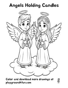 Coloring pages: Angels Holding Candles pdf