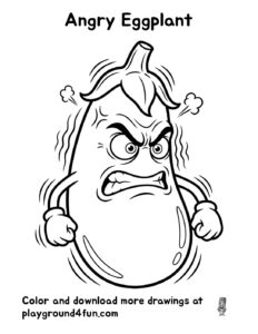 Coloring pages: Angry Eggplant pdf