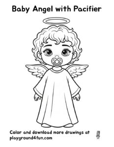 Coloring pages: Baby Angel with Pacifier pdf