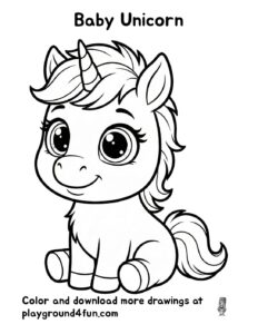 Coloring pages: Baby Unicorn pdf