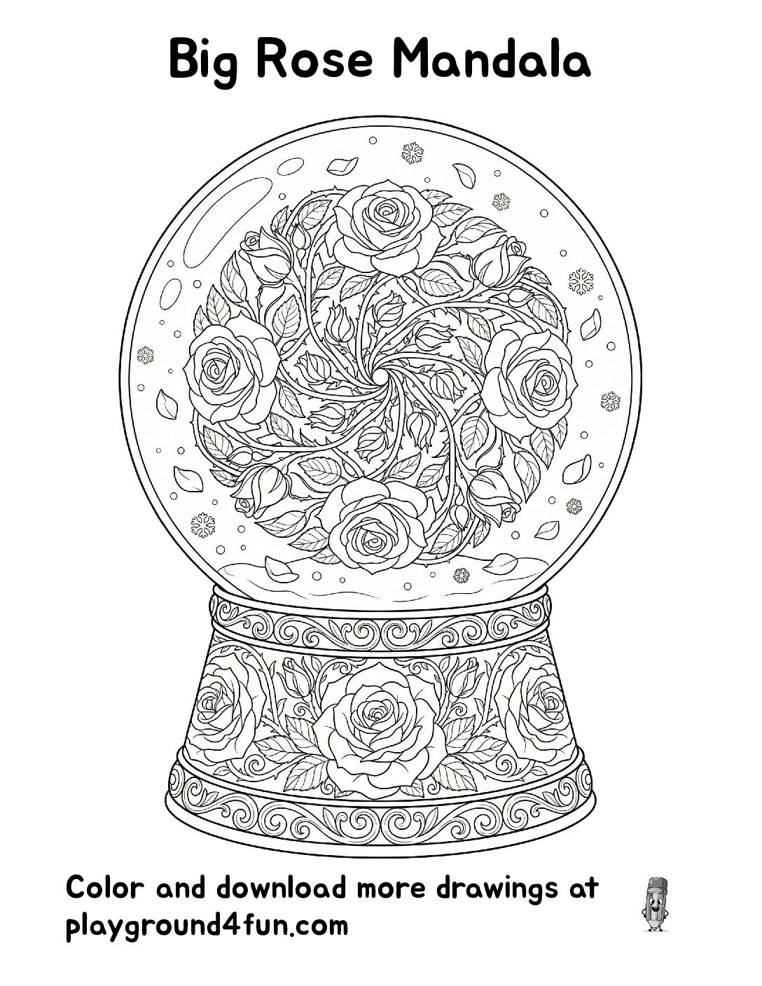 Coloring pages: Big Rose Mandala pdf