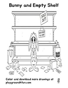 Bunny and Empty Shelf